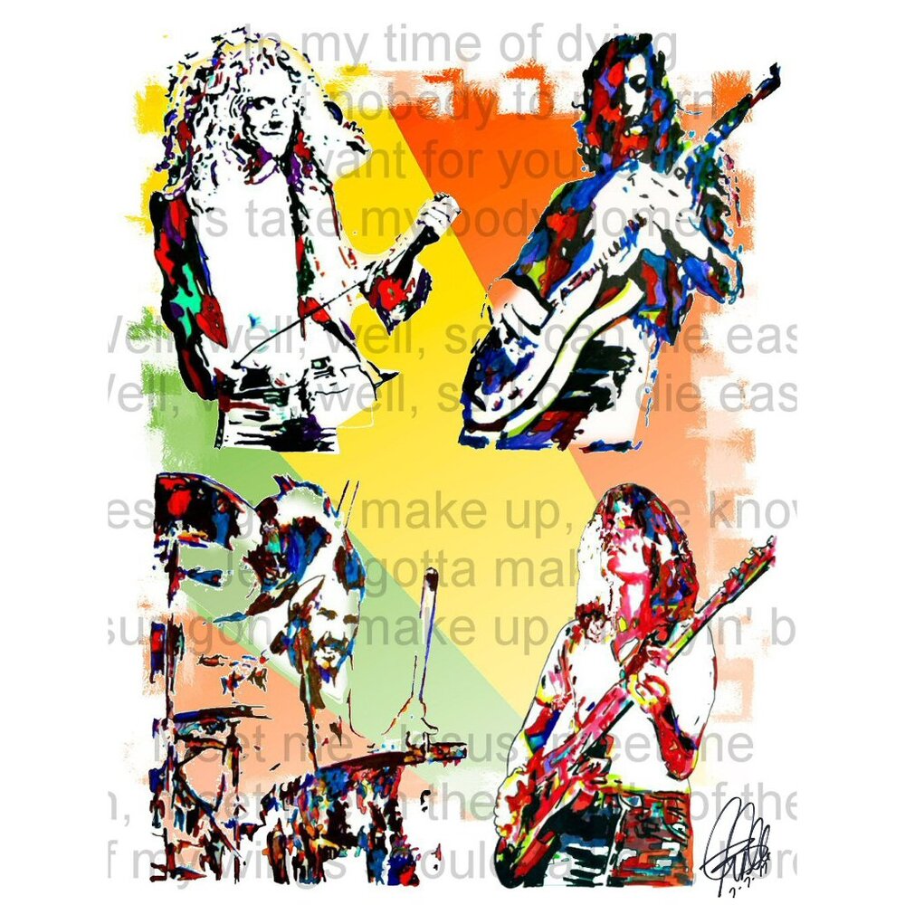 Led Zeppelin Bonham Jones Page Plant Rock Music Poster Print 18x24